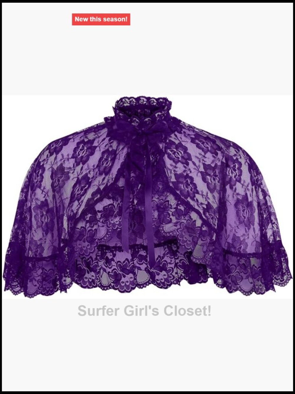 Daisy Corsets Purple Lace Cape Bustier Corset